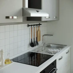 Garnero Arredamenti Cucine Complete|Cucine Complete-Cucina 255cm reversibile moderna lineare bianco frassinato grigio Cookery