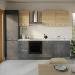 Garnero Arredamenti Cucine Complete|Cucine Complete-Cucina 285cm reversibile moderna lineare rovere antracite GourmetSpace