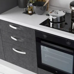 Garnero Arredamenti Cucine Complete|Cucine Complete-Cucina 285cm reversibile moderna lineare rovere antracite GourmetSpace