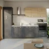 Garnero Arredamenti Cucine Complete|Cucine Complete-Cucina 300cm reversibile moderna lineare rovere antracite ChefStyle