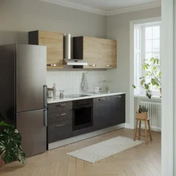 Garnero Arredamenti Cucine Complete|Cucine Complete-Cucina 240cm reversibile moderna lineare rovere antracite Culinary