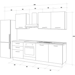 Garnero Arredamenti Cucine Complete|Cucine Complete-Cucina 240cm reversibile moderna lineare rovere antracite Culinary