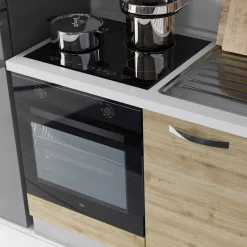 Garnero Arredamenti Cucine Complete|Cucine Complete-Cucina 210cm reversibile moderna lineare rovere antracite CookLux