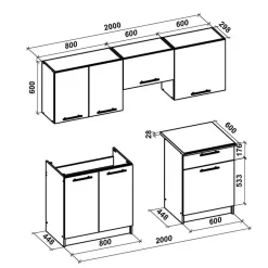 Garnero Arredamenti Cucine Complete|Cucine Complete-Cucina moderna 200cm lineare componibile rovere Matrix Beige