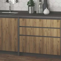 Garnero Arredamenti Cucine Complete|Cucine Complete-Cucina moderna lineare 180cm quercia antracite Amber