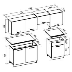 Garnero Arredamenti Cucine Complete|Cucine Complete-Cucina moderna standard 220cm rovere beige Noemi
