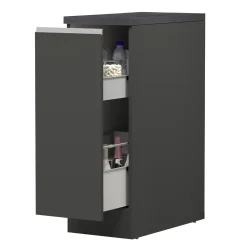 Garnero Arredamenti Scaffali E Dispense-Dispensa cucina bassa 30x85h cm scorrevole antracite grigio pietra Gourmet Antracite - Grigio pietra