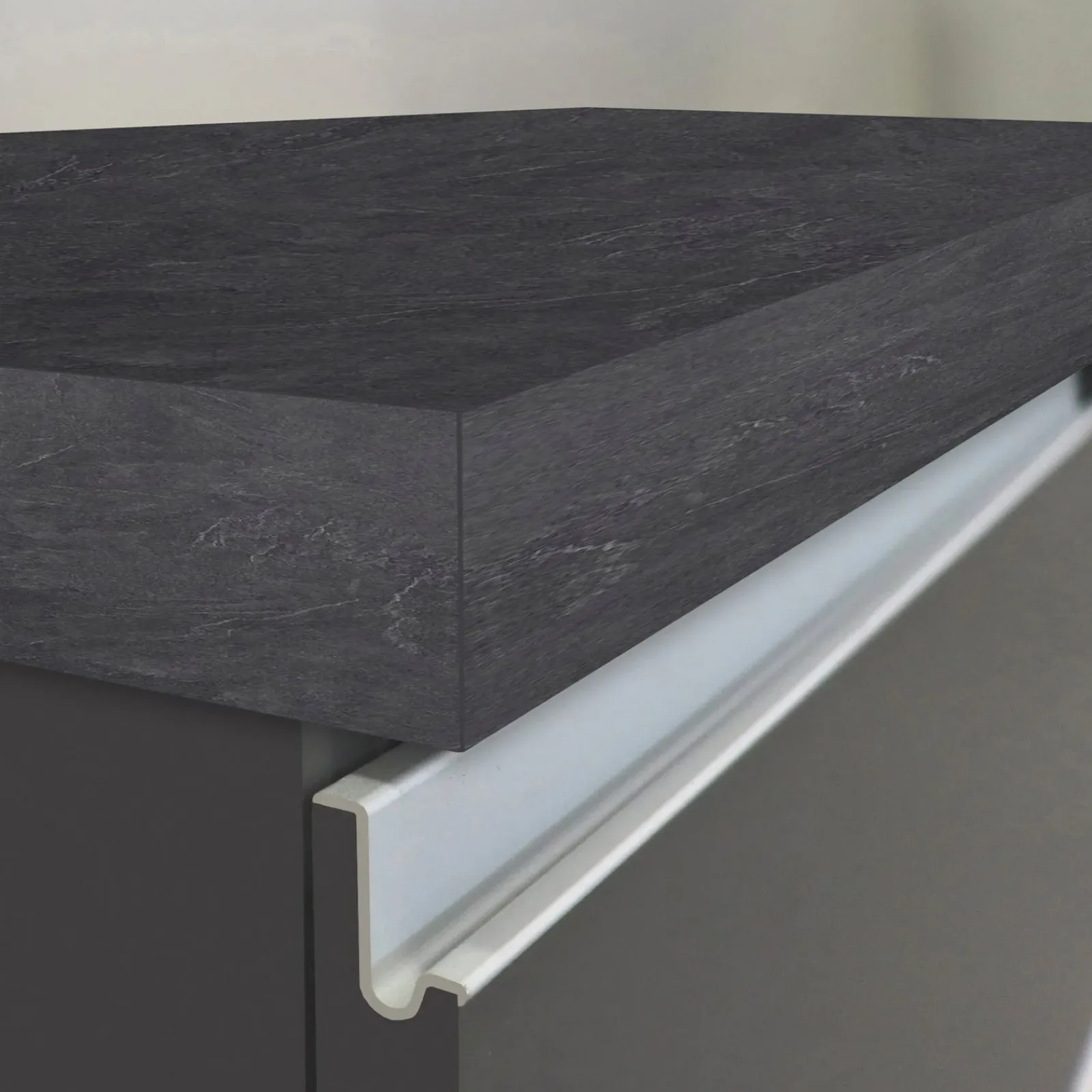 Garnero Arredamenti Scaffali E Dispense-Dispensa cucina bassa 30x85h cm scorrevole antracite grigio pietra Gourmet Antracite - Grigio pietra