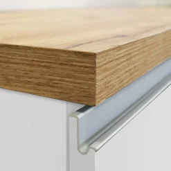 Garnero Arredamenti Scaffali E Dispense-Dispensa cucina bassa 30x85h cm scorrevole bianco rovere Gourmet Bianco Lucido - Rovere