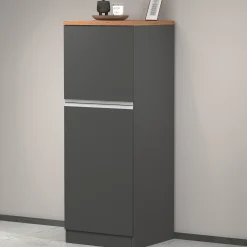 Garnero Arredamenti Scaffali E Dispense-Dispensa cucina 60x165h cm 4 ripiani antracite rovere Gourmet Antracite - Rovere