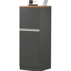 Garnero Arredamenti Scaffali E Dispense-Dispensa cucina 60x165h cm 4 ripiani antracite rovere Gourmet Antracite - Rovere