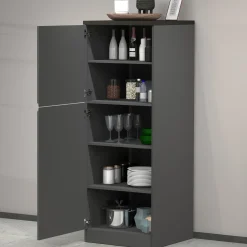 Garnero Arredamenti Scaffali E Dispense-Dispensa cucina 60x165h cm 4 ripiani antracite grigio pietra Gourmet Antracite - Grigio pietra