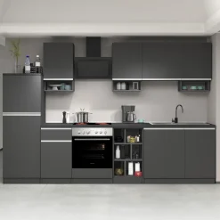 Garnero Arredamenti Scaffali E Dispense-Dispensa cucina 60x165h cm 4 ripiani antracite grigio pietra Gourmet Antracite - Grigio pietra