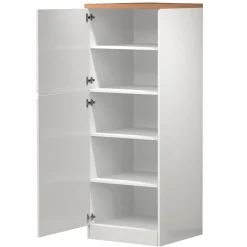 Garnero Arredamenti Scaffali E Dispense-Dispensa cucina 60x165h cm 4 ripiani bianco rovere Gourmet Bianco Lucido - Rovere