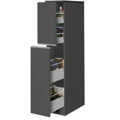 Garnero Arredamenti Scaffali E Dispense-Dispensa cucina 30x165h cm scorrevole antracite grigio pietra Gourmet Antracite - Grigio pietra