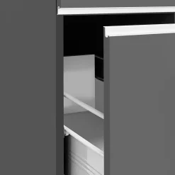 Garnero Arredamenti Scaffali E Dispense-Dispensa cucina 30x165h cm scorrevole antracite grigio pietra Gourmet Antracite - Grigio pietra