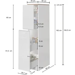Garnero Arredamenti Scaffali E Dispense-Dispensa cucina 30x165h cm scorrevole antracite grigio pietra Gourmet Antracite - Grigio pietra