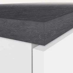 Garnero Arredamenti Scaffali E Dispense-Dispensa cucina 30x165h cm scorrevole bianco grigio pietra Gourmet Bianco Lucido - Grigio pietra