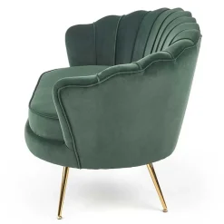Garnero Arredamenti Divani Lineari-Divanetto 2 posti imbottito 131x77cm in velluto verde gambe oro Gabriella Tessuto Vellutino Verde
