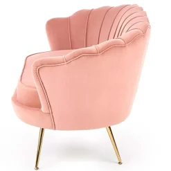 Garnero Arredamenti Divani Lineari-Divanetto 131x77cm 2 posti imbottito in velluto rosa antico gambe in oro Gabriella Tessuto Vellutino Rosa