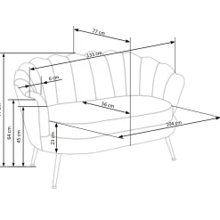 Garnero Arredamenti Divani Lineari-Divanetto 131x77cm 2 posti imbottito in velluto rosa antico gambe in oro Gabriella Tessuto Vellutino Rosa