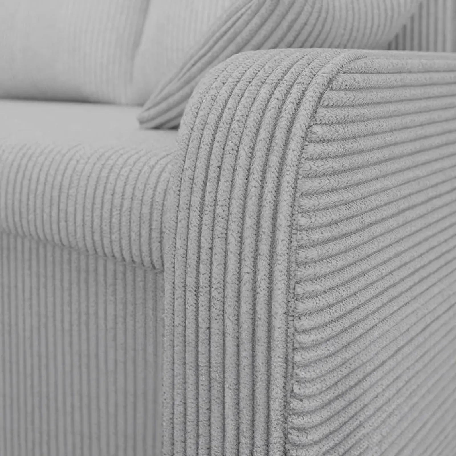 Garnero Arredamenti Divani Angolari|Divani Letto-Divano angolare letto 238x147cm 3 posti velluto a coste grigio Flow Velluto Poso Grigio