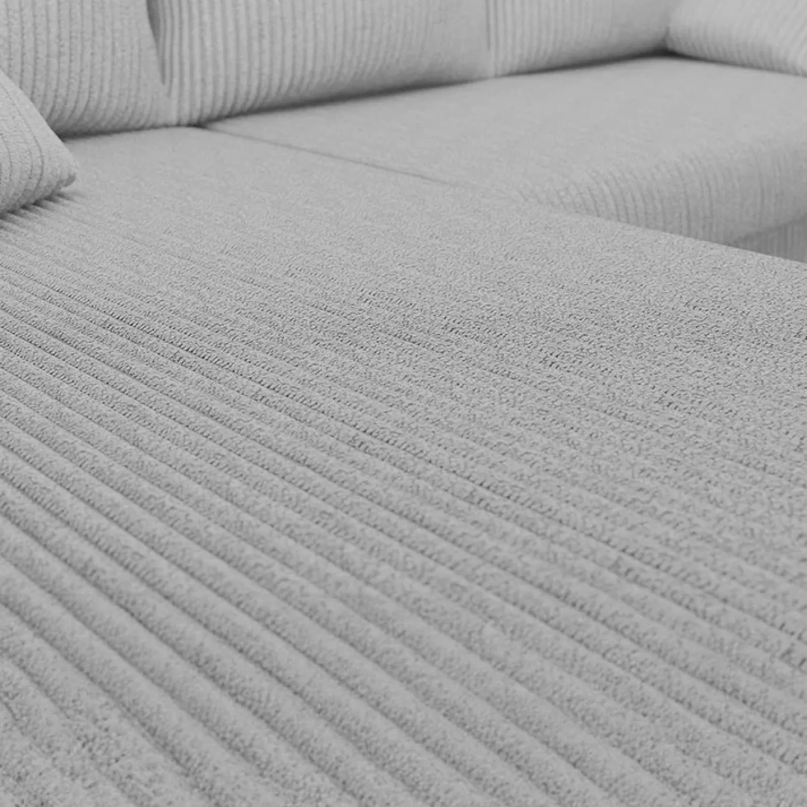 Garnero Arredamenti Divani Angolari|Divani Letto-Divano angolare letto 238x147cm 3 posti velluto a coste grigio Flow Velluto Poso Grigio