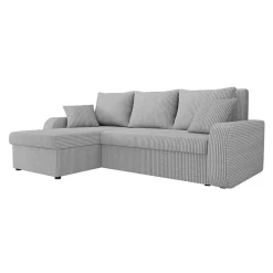 Garnero Arredamenti Divani Angolari|Divani Letto-Divano angolare letto 238x147cm 3 posti velluto a coste grigio Flow Velluto Poso Grigio