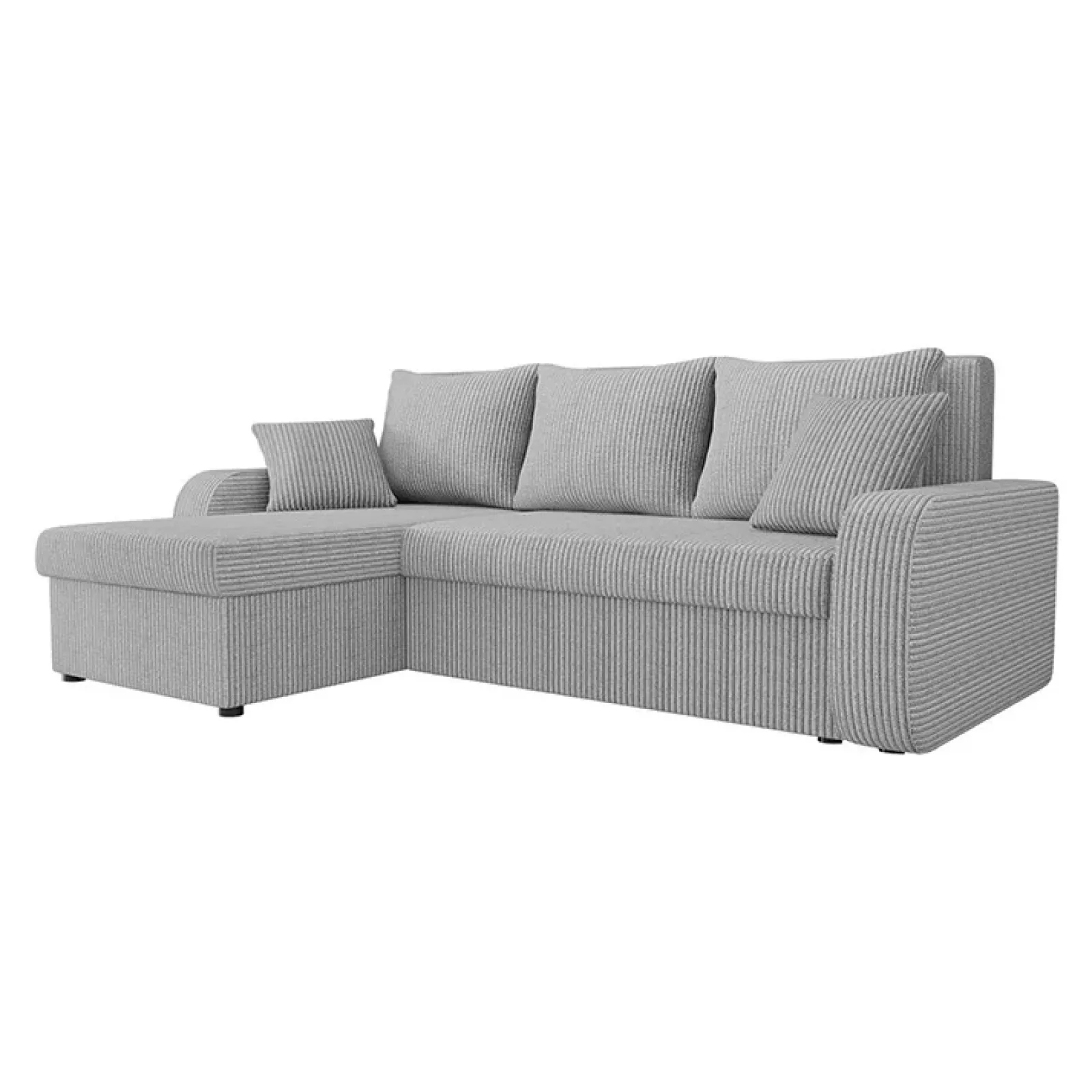 Garnero Arredamenti Divani Angolari|Divani Letto-Divano angolare letto 238x147cm 3 posti velluto a coste grigio Flow Velluto Poso Grigio
