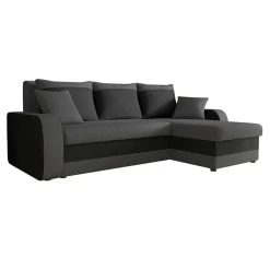 Garnero Arredamenti Divani Angolari|Divani Letto-Divano angolare letto 238x147cm 3 posti grigio scuro nero Flow Tessuto 100% polipropilene Grigio