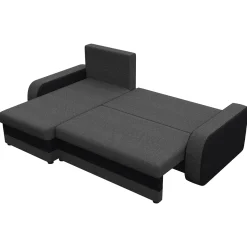 Garnero Arredamenti Divani Angolari|Divani Letto-Divano angolare letto 238x147cm 3 posti grigio scuro nero Flow Tessuto 100% polipropilene Grigio