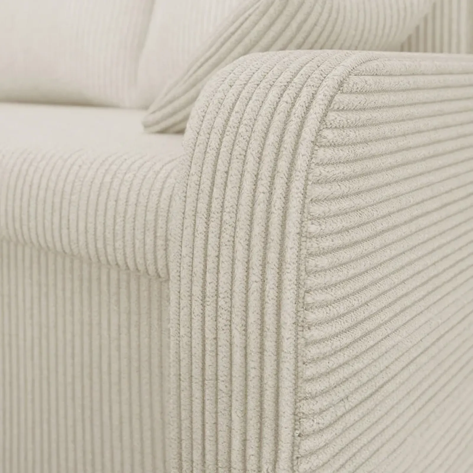 Garnero Arredamenti Divani Angolari|Divani Letto-Divano angolare letto 238x147cm 3 posti velluto a coste beige Flow Velluto Poso Beige