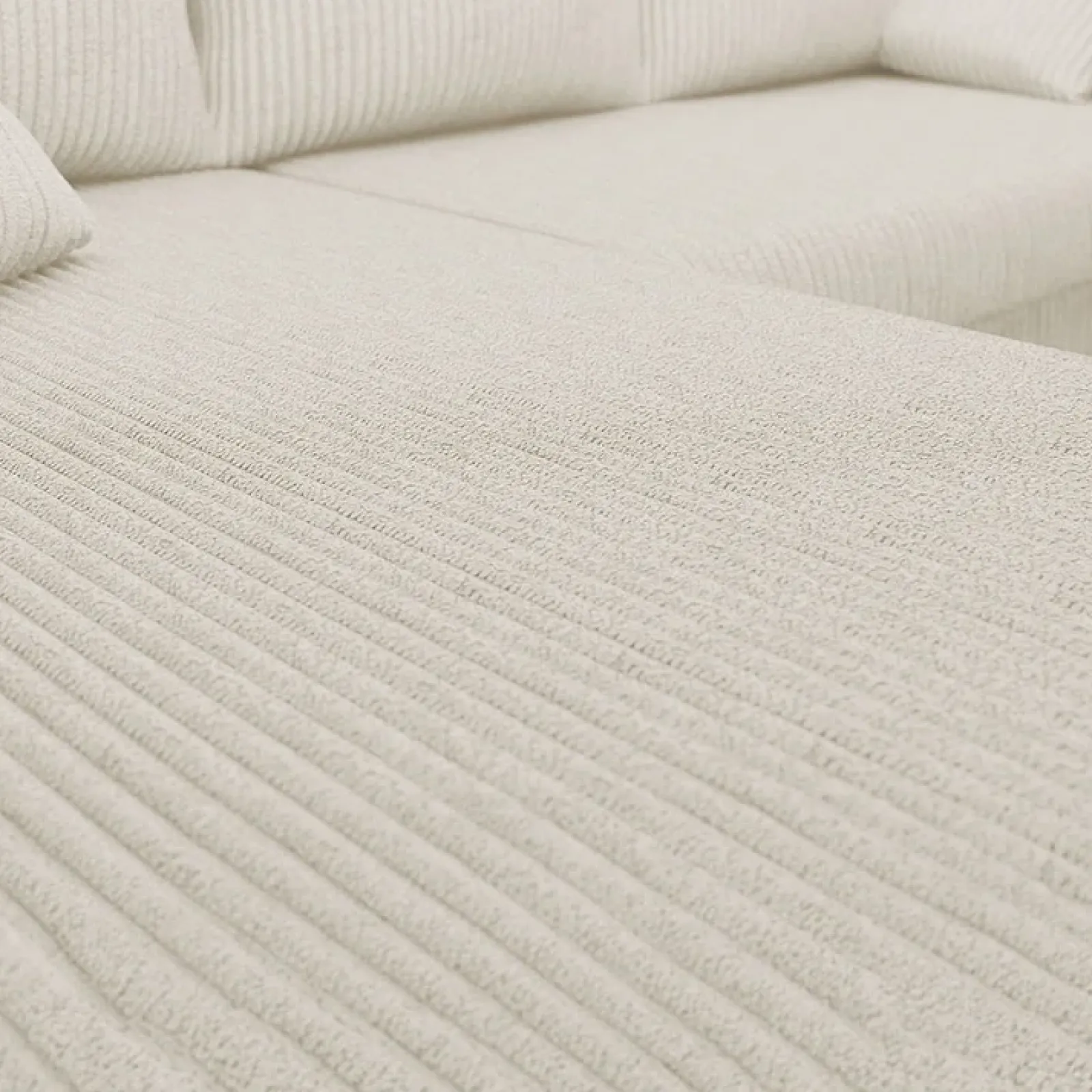 Garnero Arredamenti Divani Angolari|Divani Letto-Divano angolare letto 238x147cm 3 posti velluto a coste beige Flow Velluto Poso Beige