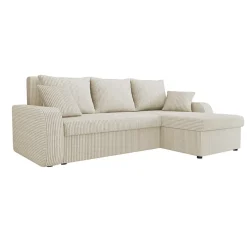 Garnero Arredamenti Divani Angolari|Divani Letto-Divano angolare letto 238x147cm 3 posti velluto a coste beige Flow Velluto Poso Beige