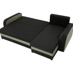 Garnero Arredamenti Divani Angolari|Divani Letto-Divano angolare letto 238x147cm 3 posti grigio nero Flow Microfibra Nero Grigio