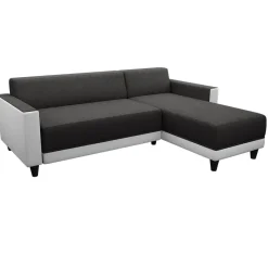 Garnero Arredamenti Divani Angolari-Divano angolare reversibile 3 posti 197cm bianco antracite Sullivan