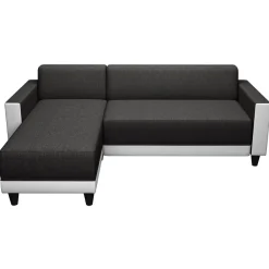 Garnero Arredamenti Divani Angolari-Divano angolare reversibile 3 posti 197cm bianco antracite Sullivan