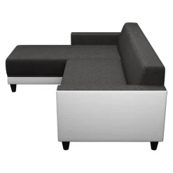 Garnero Arredamenti Divani Angolari-Divano angolare reversibile 3 posti 197cm bianco antracite Sullivan