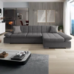 Garnero Arredamenti Divani Angolari|Divani Letto-Divano con angolo a destra 4 posti 278x161cm grigio Artemio