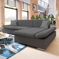 Garnero Arredamenti Divani Angolari|Divani Letto-Divano con angolo a destra 4 posti 278x161cm grigio Artemio