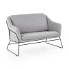 Garnero Arredamenti Divani Lineari-Divano imbottito moderno 125x83cm grigio nero Erminia 2
