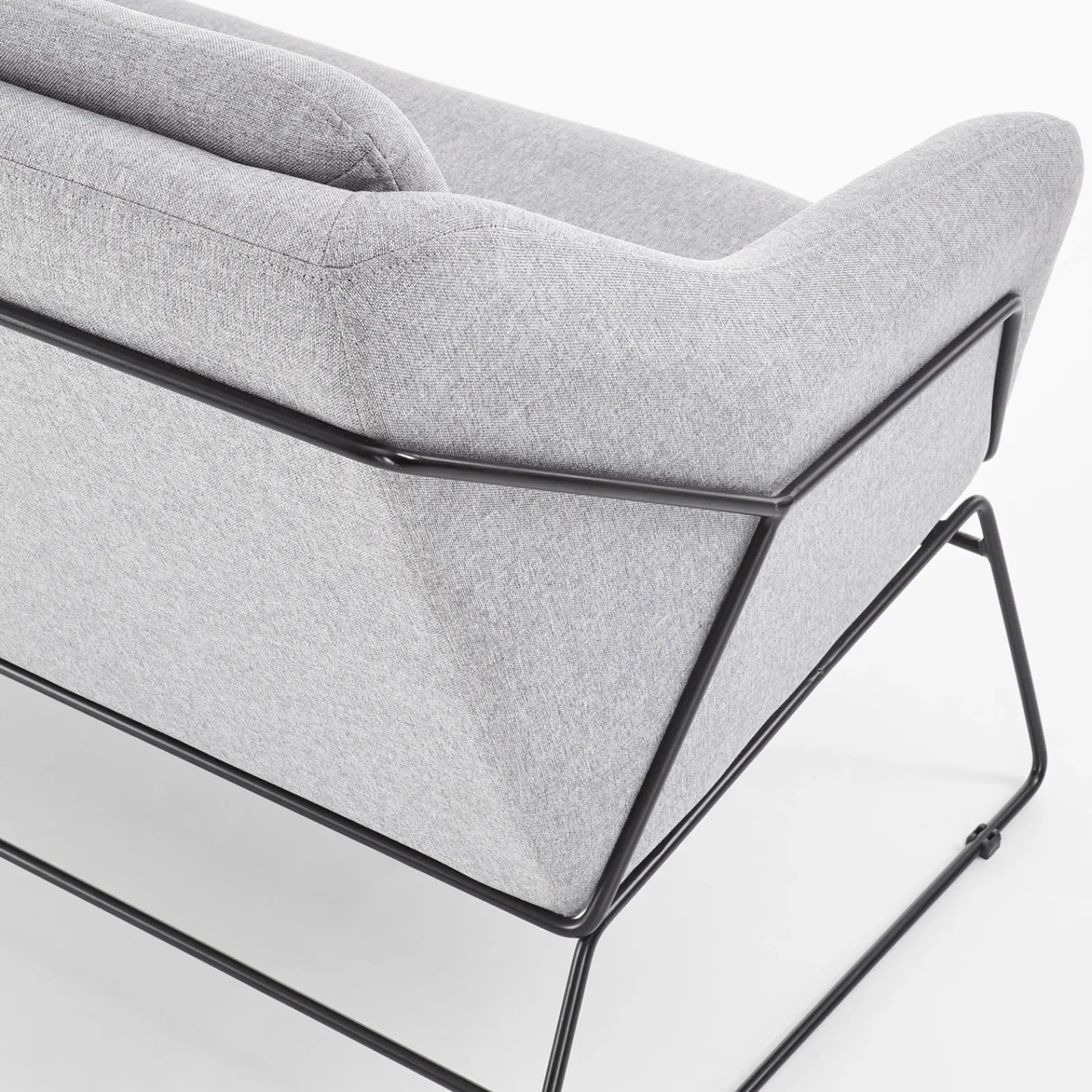 Garnero Arredamenti Divani Lineari-Divano imbottito moderno 125x83cm grigio nero Erminia 2