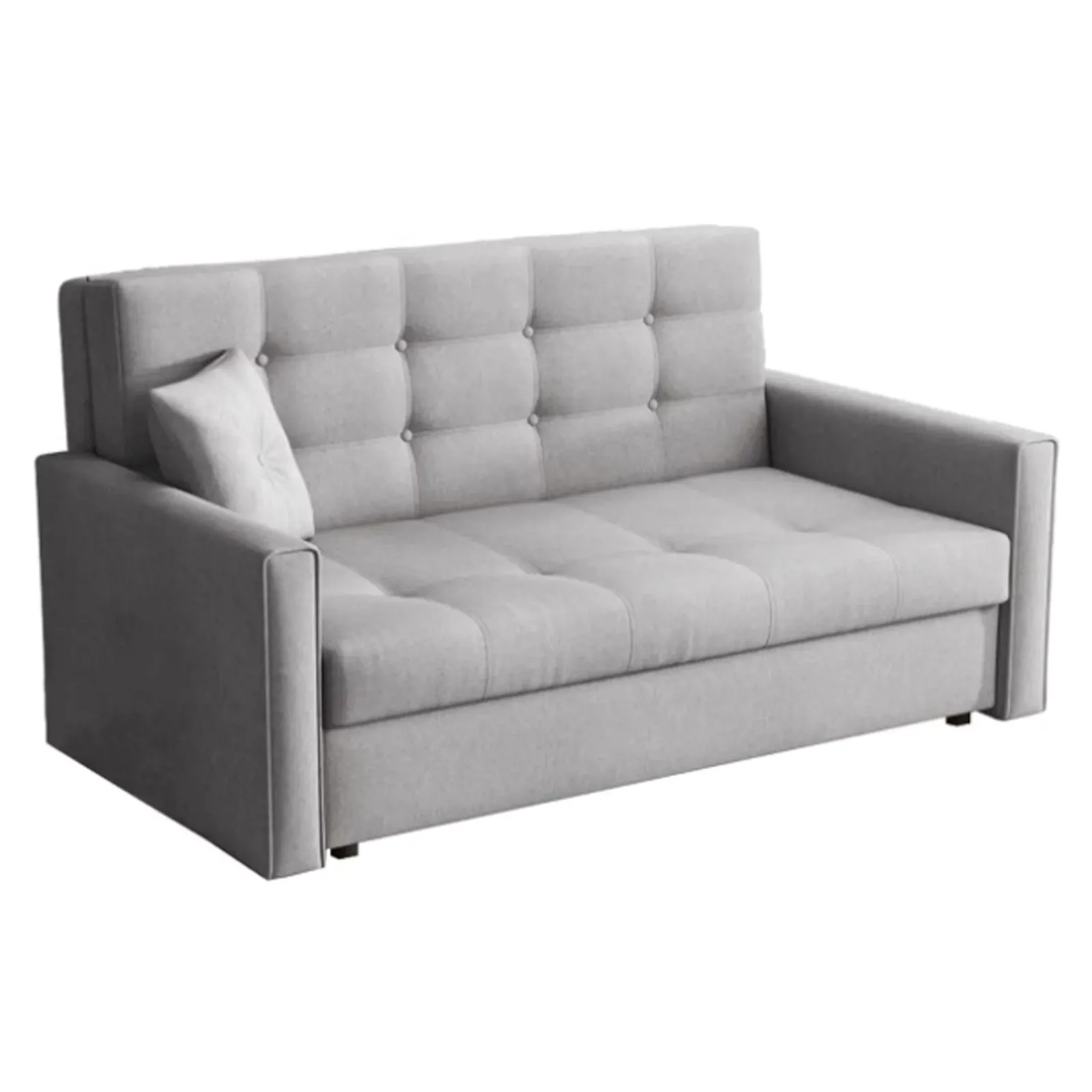 Garnero Arredamenti Divani Letto|Divani Letto-Divano letto 3 posti 153cm imbottito in tessuto grigio Isidore