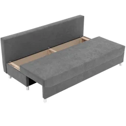 Garnero Arredamenti Divani Lineari|Divani Letto-Divano letto 3 posti 192cm pieghevole matrimoniale grigio beige Titus Tessuto Vellutato Alova Grigio Beige Scuro