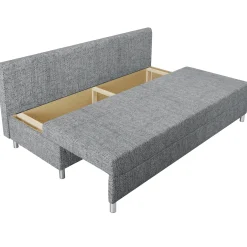 Garnero Arredamenti Divani Lineari|Divani Letto-Divano letto 3 posti 192cm pieghevole matrimoniale grigio chiaro Titus Tessuto Lawa Grigio