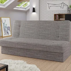 Garnero Arredamenti Divani Letto|Divani Letto-Divano letto 2 posti matrimoniale senza braccioli 192cm grigio beige Joby Tessuto Lawa Grigio