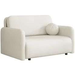 Garnero Arredamenti Divani Lineari|Divani Letto-Divano letto 2 posti 130x103 cm con contenitore e cuscino tessuto velo panna Reposa Tessuto Velo Bianco