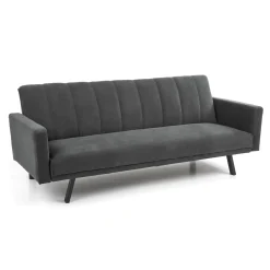 Garnero Arredamenti Divani Letto|Divani Letto-Divano letto 3 posti 192x82 cm velluto Nespolo Grigio scuro