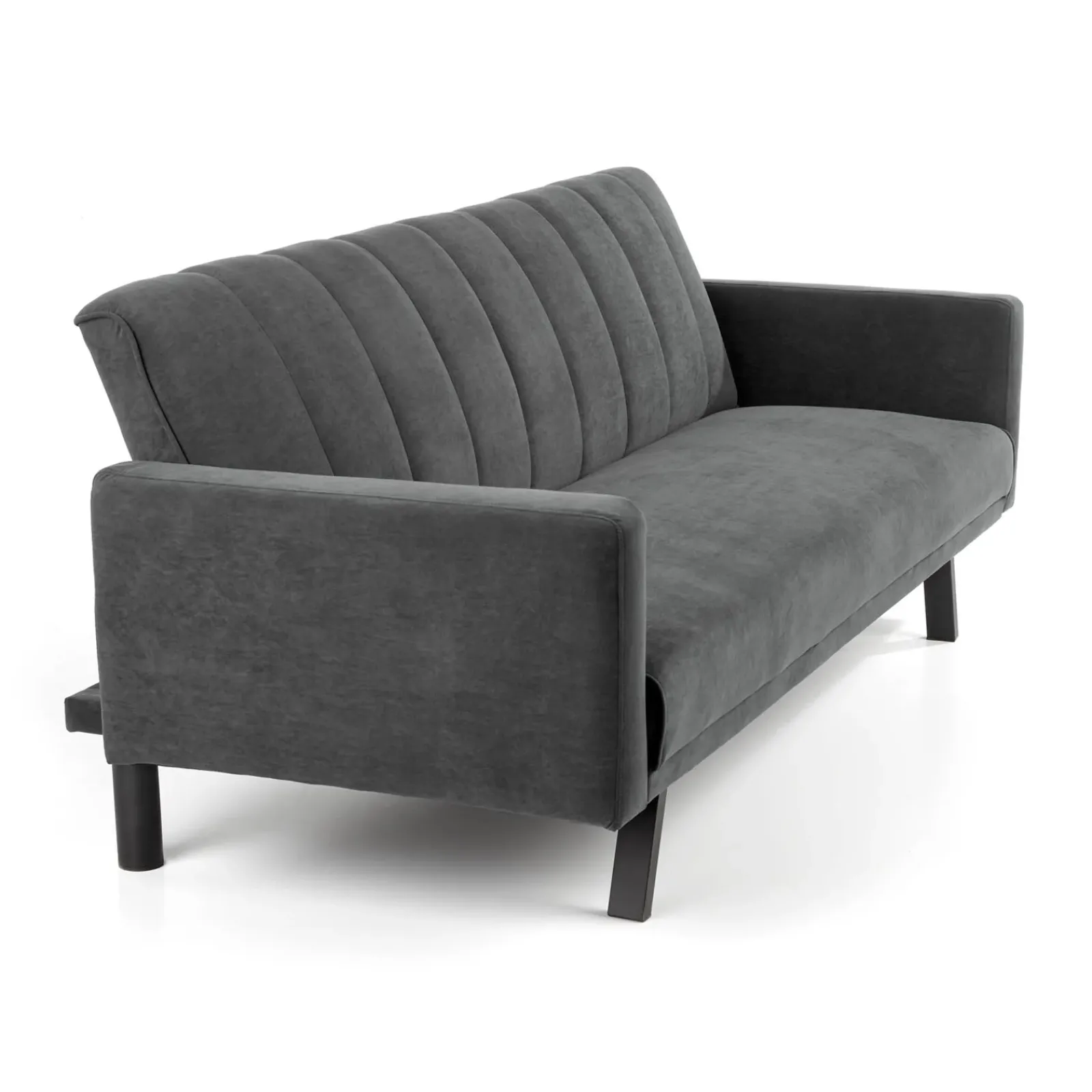 Garnero Arredamenti Divani Letto|Divani Letto-Divano letto 3 posti 192x82 cm velluto Nespolo Grigio scuro