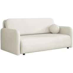 Garnero Arredamenti Divani Lineari|Divani Letto-Divano letto 3 posti 170x103 cm con contenitore e cuscino tessuto velo panna Reposa Tessuto Velo Bianco